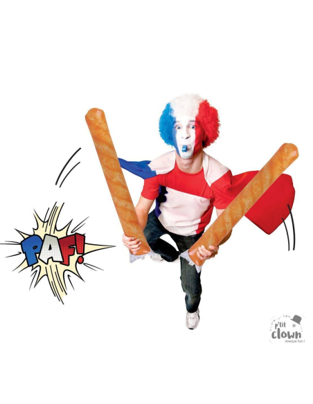 Clap clap gonflable baguettes de pain France - 55 cm