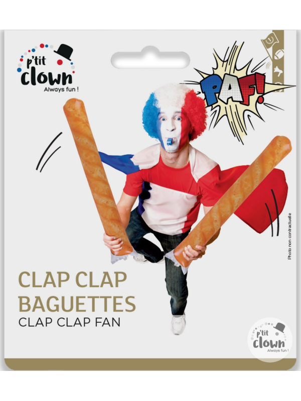 Clap clap gonflable baguettes de pain France - 55 cm