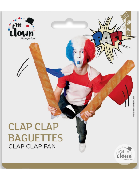 Clap clap gonflable baguettes de pain France - 55 cm