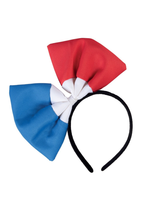 Serre-tête nœud papillon - bleu, blanc, rouge France