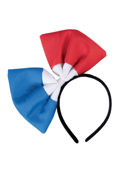 Serre-tête nœud papillon - bleu, blanc, rouge France