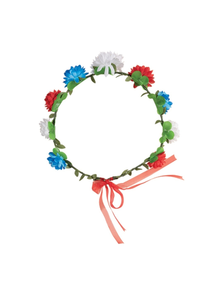 Couronne de fleurs - bleu, blanc, rouge France