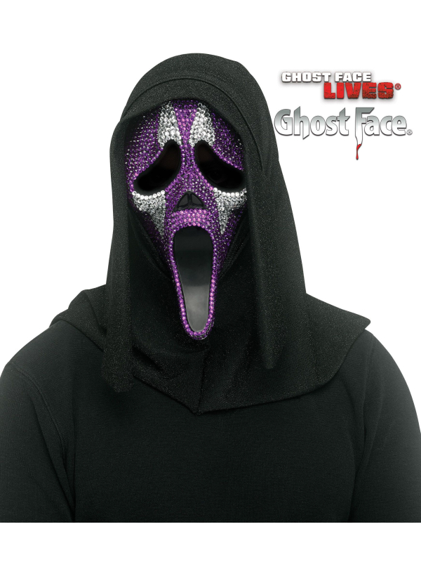 Masque de Joker avec Strass Violet et Argenté Ghost Face®