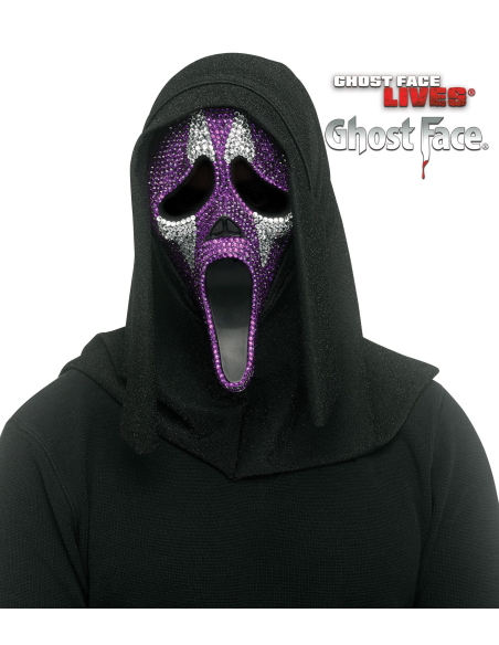 Masque de Joker avec Strass Violet et Argenté Ghost Face®