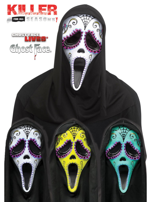 Masque Ghost Face®  Dia De Los Muertos - 3 couleurs assorties