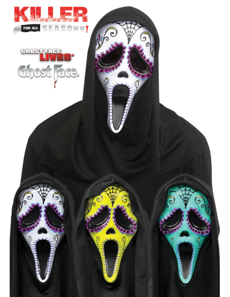 Masque Ghost Face®  Dia De Los Muertos - 3 couleurs assorties
