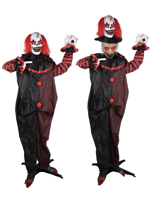 Automate Halloween clown terrifiant à double têtes - 180 cm