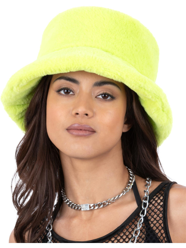 Chapeau Bob vert fluo en fourrure ! Soirées décalées, Carnavals et Festivals