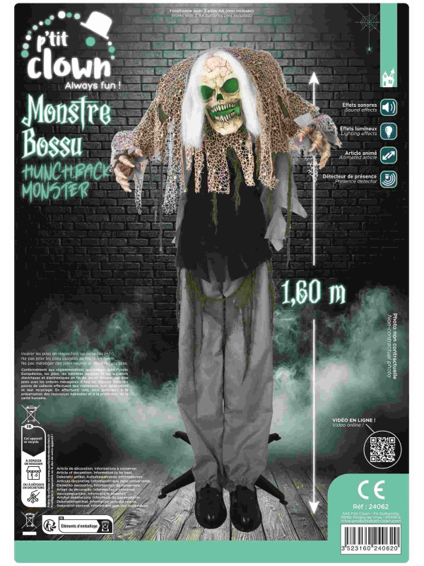 Automate Halloween : Monstre Bossu terrifiant de 160 cm