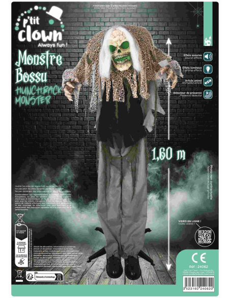 Automate Halloween : Monstre Bossu terrifiant de 160 cm