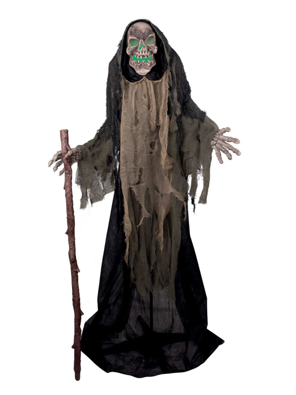 Automate Halloween : Faucheuse squelette animée - 158 cm