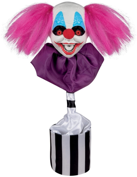 Décoration Halloween : Tête de Clown Animée de 45 cm