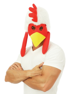 Masque intégral de poulet avec coiffe pour adulte 2