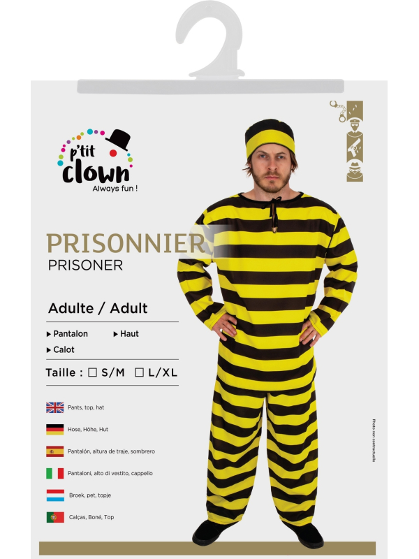 Déguisement de Prisonnier pour Adulte :...