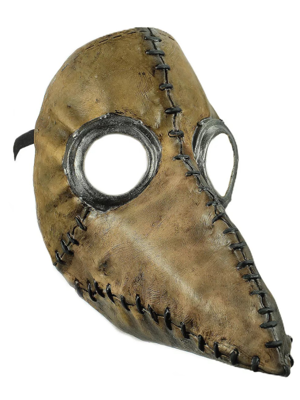 Masque de Médecin de la Peste Marron : Steampunk, Latex Durable et Fait Main