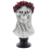 Buste Tête de Mort Voilée Couronne Roses Rouge - Déco Halloween Gothique Chic - Collection Gold & Ro