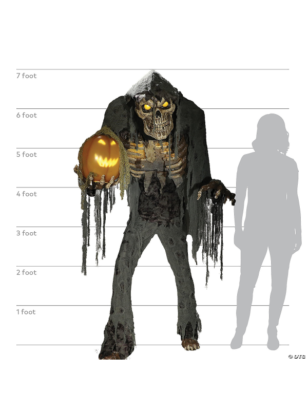 Prowling Jack – Automate Halloween Géant 2,15 m Squelette & Citrouille Animée