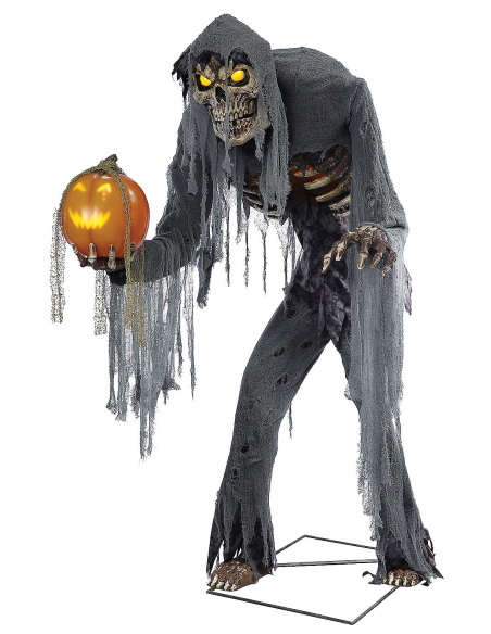 Prowling Jack – Automate Halloween Géant 2,15 m Squelette & Citrouille Animée