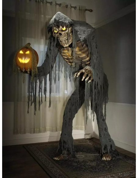 Prowling Jack – Automate Halloween Géant 2,15 m Squelette & Citrouille Animée