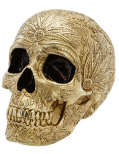 Crâne Doré Gold & Roses : Une Élégance Mystérieuse pour Halloween