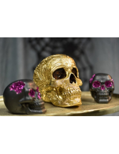 Crâne Doré Gold & Roses : Une Élégance Mystérieuse pour Halloween 2