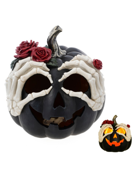 Citrouille Noire Gothique et Élégante pour Halloween à Led