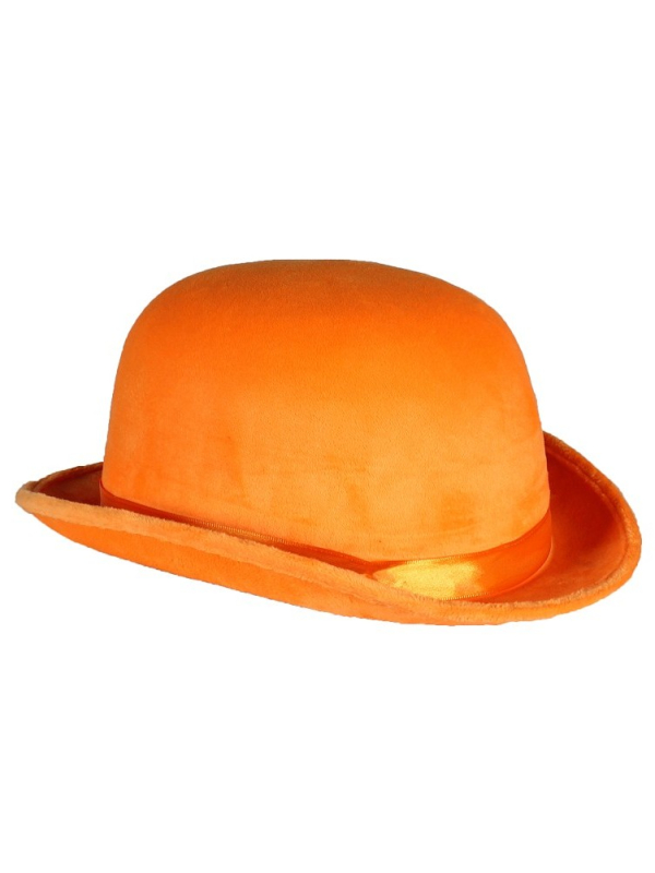 Chapeau Melon Orange Haute Qualité : 2 Tailles pour Adulte