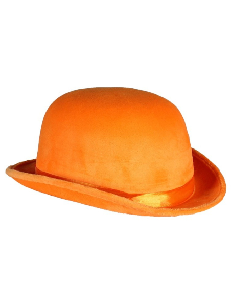 Chapeau Melon Orange Haute Qualité : 2 Tailles pour Adulte