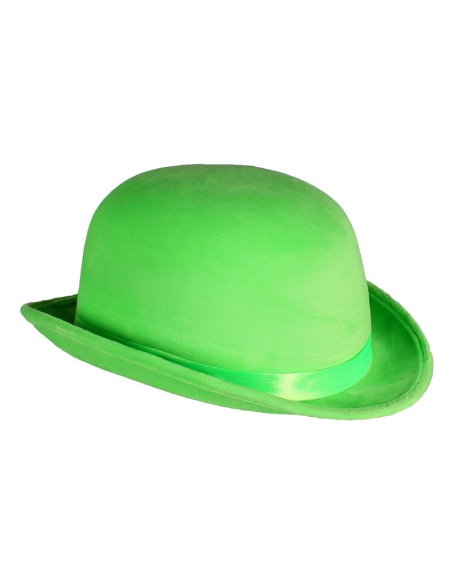 Chapeau Melon Vert Néon en Polyester de Velours par TheTru