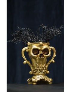 Coupe Tête de Mort Dorée : L’objet déco gothique et baroque incontournable pour Halloween 2