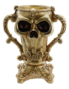 Coupe Tête de Mort Dorée : L’objet déco gothique et baroque incontournable pour Halloween