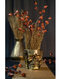 Pot Tête de Mort Doré 18,5 cm : Halloween Chic et Choc 2