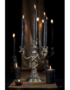 Candélabre Gothique à Tête de Mort et Serpents - Collection Mortalis Bronzea 2