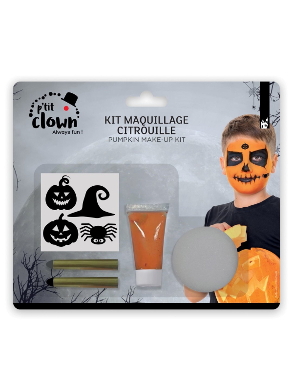 Kit maquillage de citrouille Halloween avec stickers