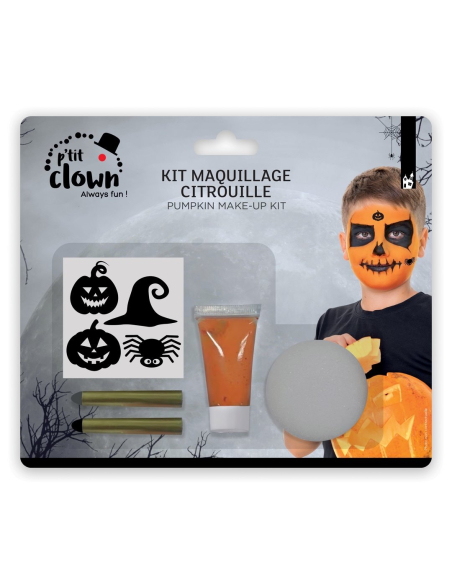 Kit maquillage de citrouille Halloween avec stickers