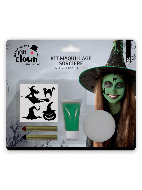 Kit maquillage avec stickers - sorcière/monstre