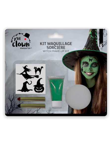 Kit maquillage avec stickers - sorcière/monstre