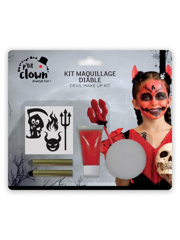 Kit maquillage de diable avec stickers