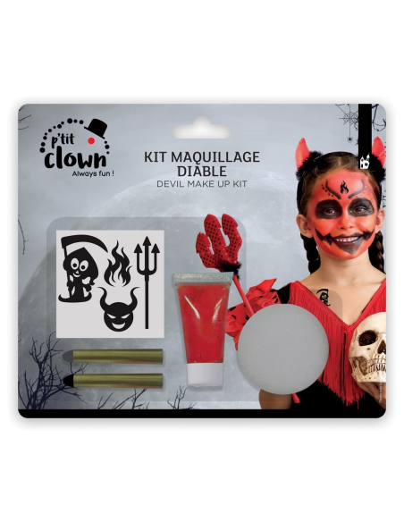 Kit maquillage de diable avec stickers