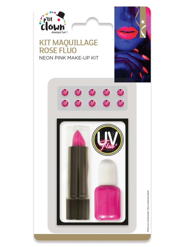 Kit de Maquillage Rose Fluo UV Néon - Festival