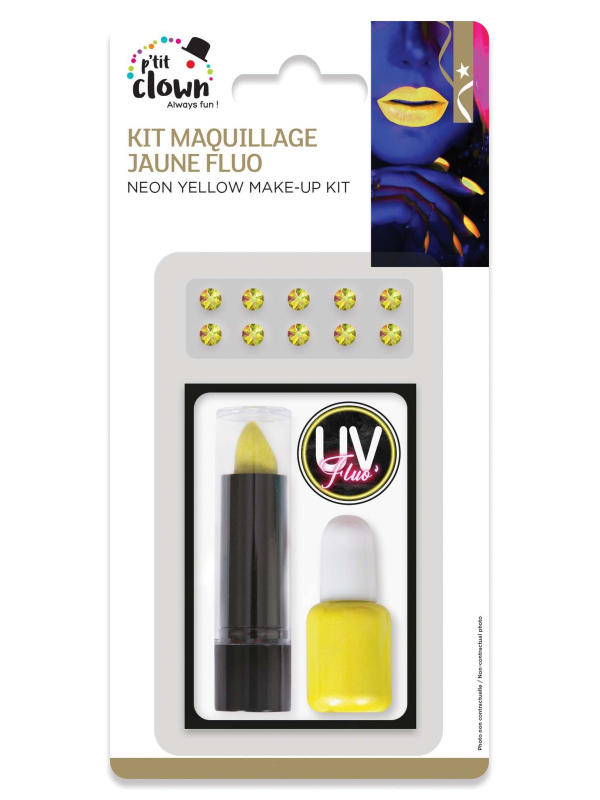 contenu complet
Kit de Maquillage Jaune Fluo : Éclairez vos Soirées avec Éclat !