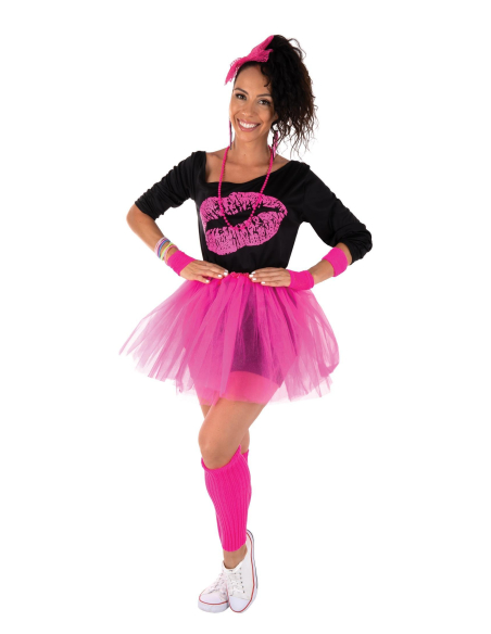 Déguisement Années 80 Femme Rose Fluo - Le Look Rétro Complet !