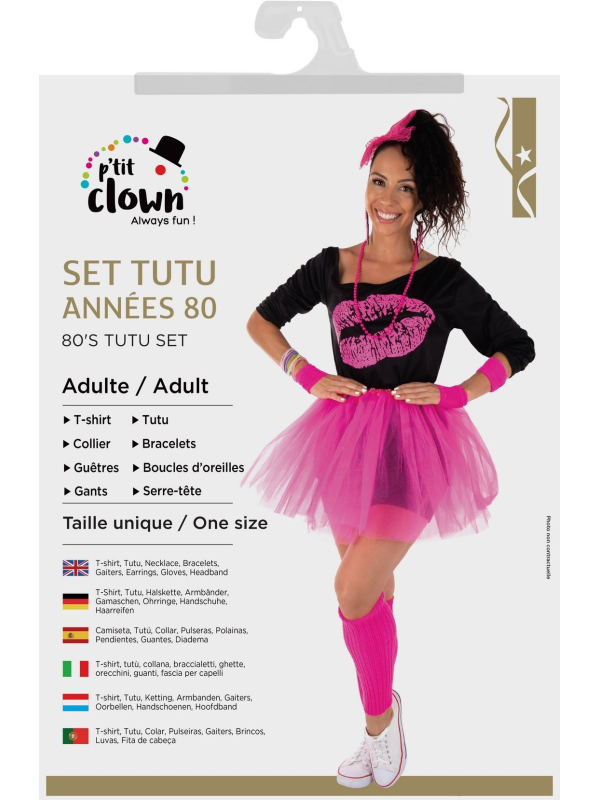 Déguisement Années 80 Femme Rose Fluo - Le Look Rétro Complet !