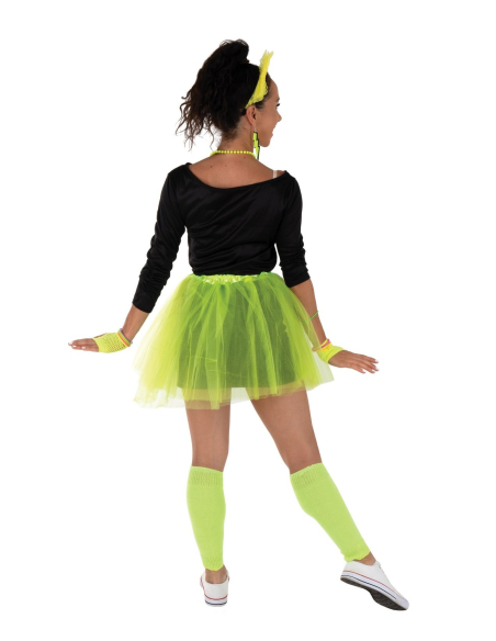 Déguisement Années 80 Femme Jaune Fluo avec Accessoires