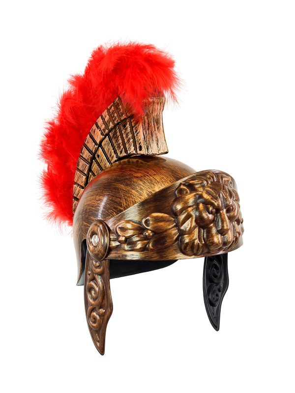 Casque de Gladiateur Romain pour Enfant avec Crête Rouge