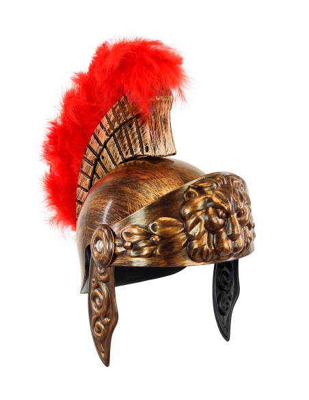 Casque de Gladiateur Romain pour Enfant avec Crête Rouge