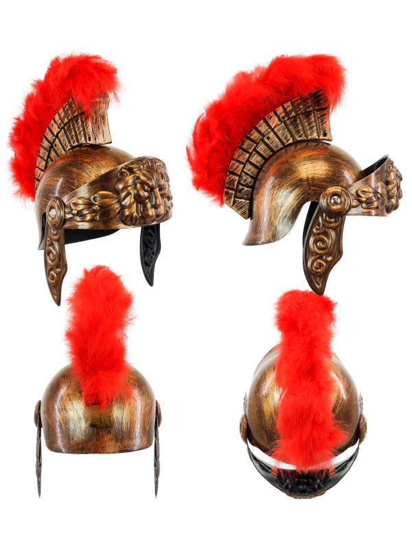 Casque de Gladiateur Romain pour Enfant avec Crête Rouge