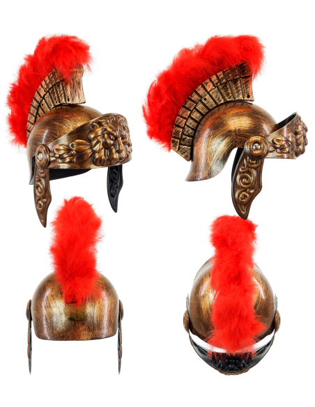 Casque de Gladiateur Romain pour Enfant avec Crête Rouge