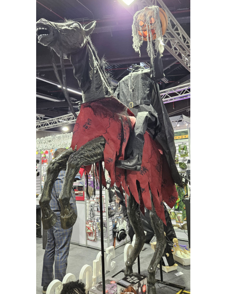 Automate Halloween : Cavalier Sans Tête sur Cheval - 210 cm