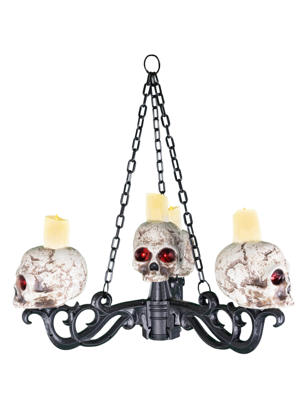 Chandelier Lumineux Tête de Mort 3 en 1 – Une Décoration Terrifiante et Polyvalente